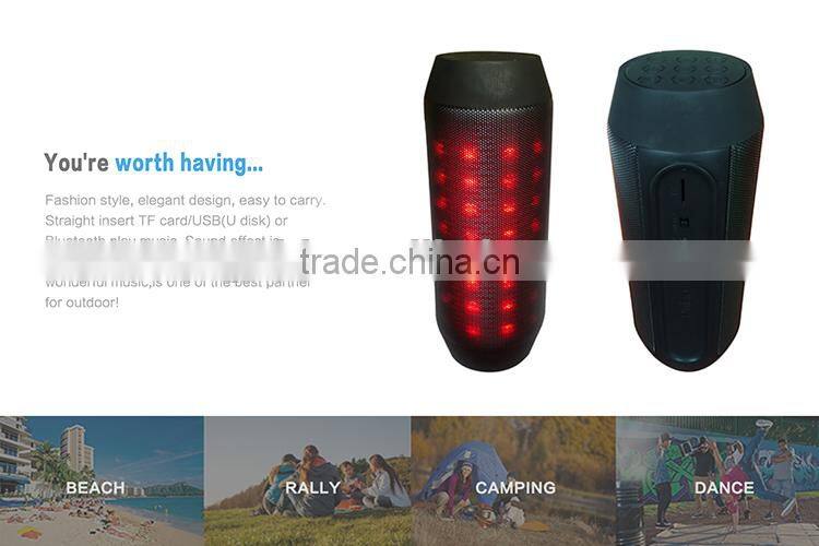Middle size Portable wireless bluetooth speaker 3 in 1 wireless speaker with LED light FM radio TF card function
