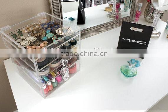 Customized Clear Diamond Premium Handles Acrylic Organizer Storage Furniture Drawers for Organization