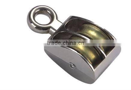 stainless steel double pulleys swivel eye block/ Schwenkauge Block Round Ring Pulley Double Wheel/