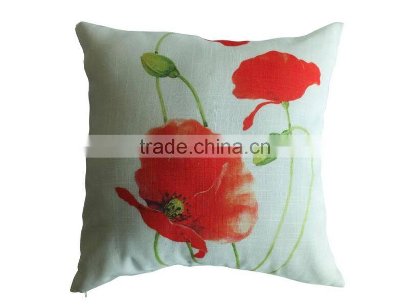 Hot Sale 100% Polyester Flower Custom Printed Cushion Cover