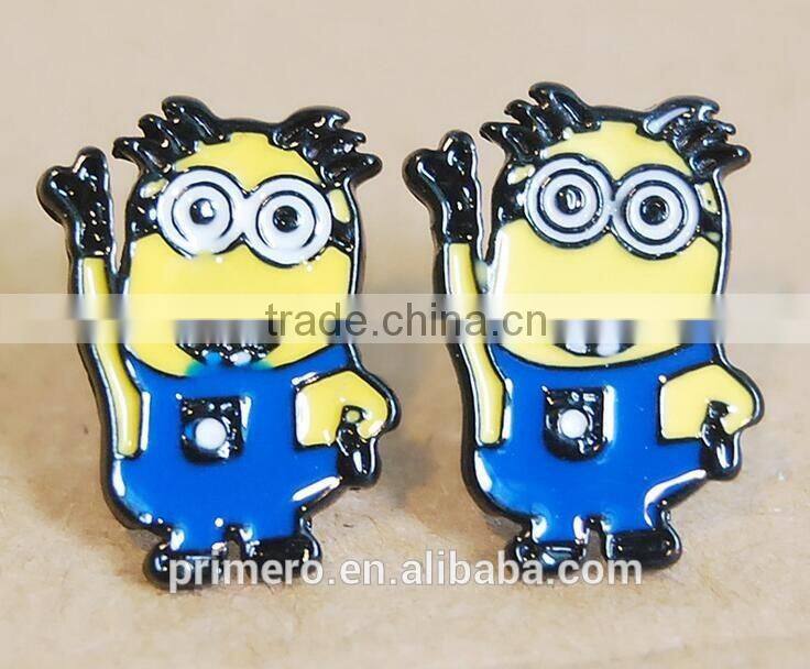 Cartoon Despicable Me earrings piercing ear stud Batman SpiderMan Iron Man