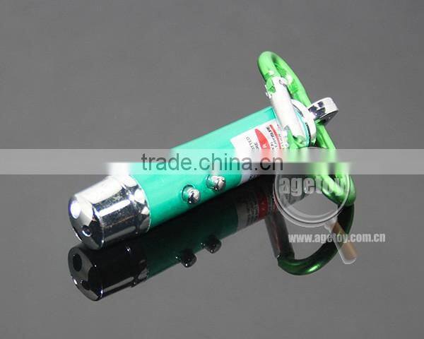 3 in 1 Mini LED Flashlight Torch Lamp Aluminum Carabiner Keyring Personality UV Money Detector Electric LED Light Keychain