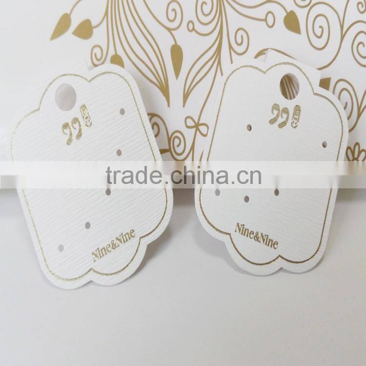 White PVC Earring Display Hang Cards Flocked Jewelry Hangtag