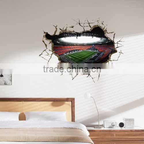 decorative wall sticker,custom Art Decal Room Wall Decor vinyl sticker,3D Sailing Broken Wall Mural Removable Wall Sticker