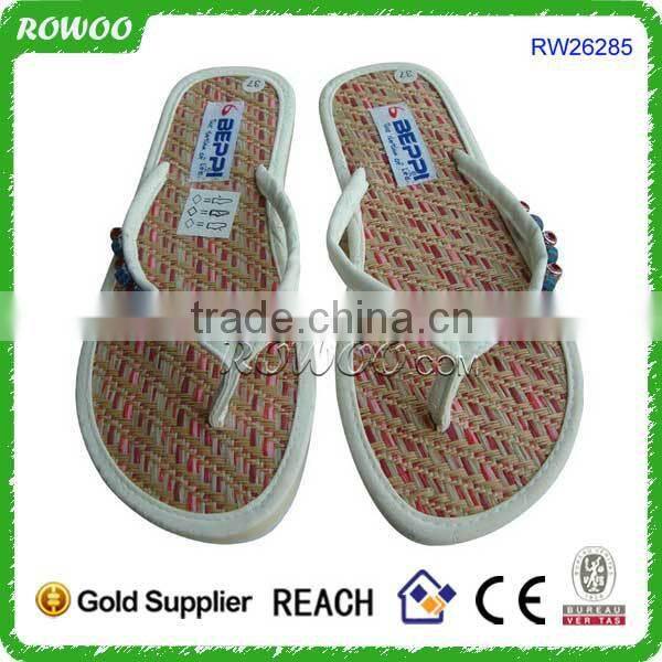 handmade beautiful indian nude women slippers woven straw cheap wholesale slippers