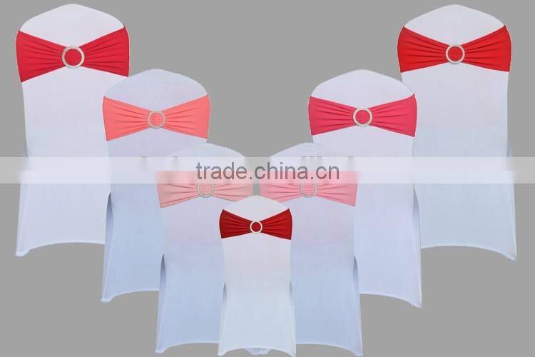 Fancy cheap standard size buckle spandex chair sash
