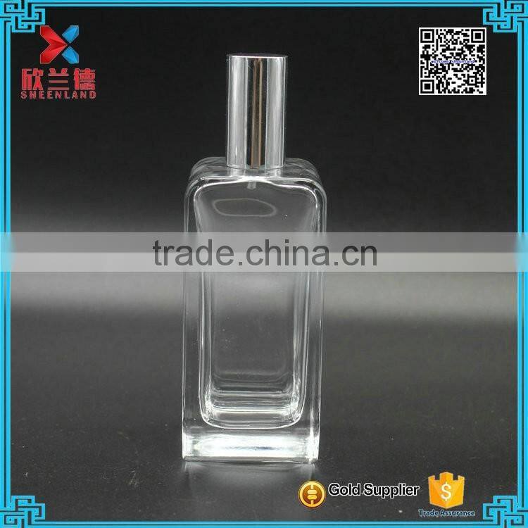 wholesale 100ml rectangle empty glass perfume refill bottle