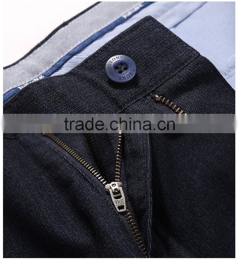 Navy color cotton polyester spandex casual pants stretch twill mens pants with jet pockets