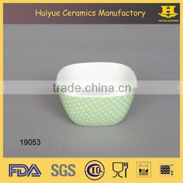ceramic decal printing square snack bowl