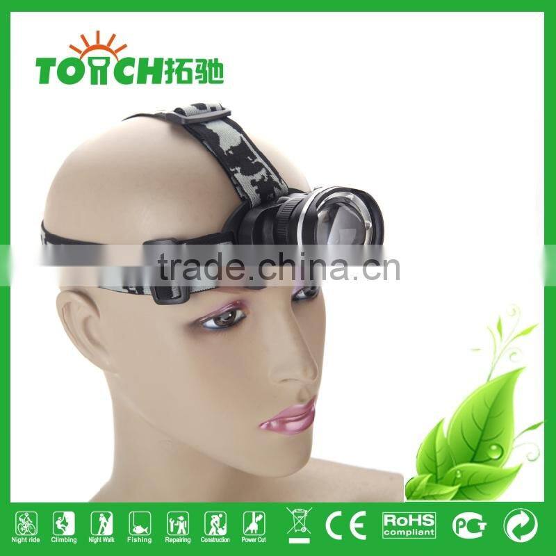 Zoomable CRE E XM-L T6 LED Headlight 4-Mode Adjustable 2*18650 Battary Light for Camping Hiking with Car Charger TL-7032