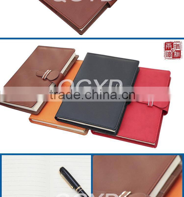 recycled embossed logo and pu leather notebook