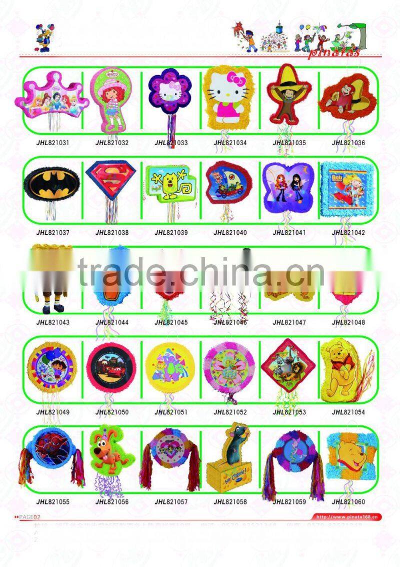 custom shape color paper party pinata