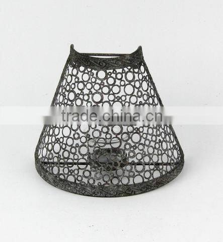 semi-circular shade metal candle holder