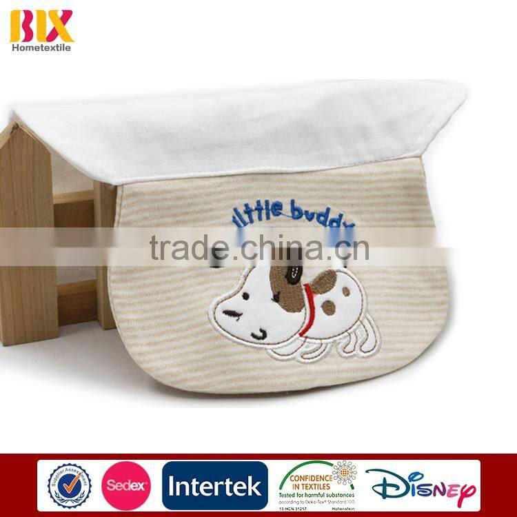 Hot Sale 100% cotton child honeycomb little dog embroidered back sweat absorb cloth