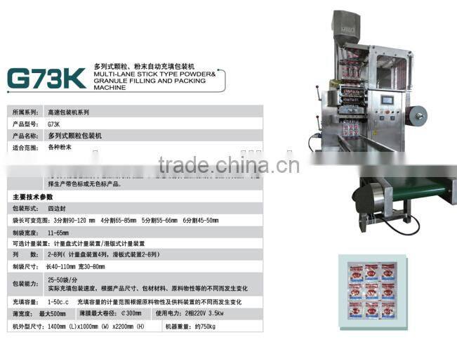 Automatic Multi-Lane Powder & Granule Filling and Packing Machine