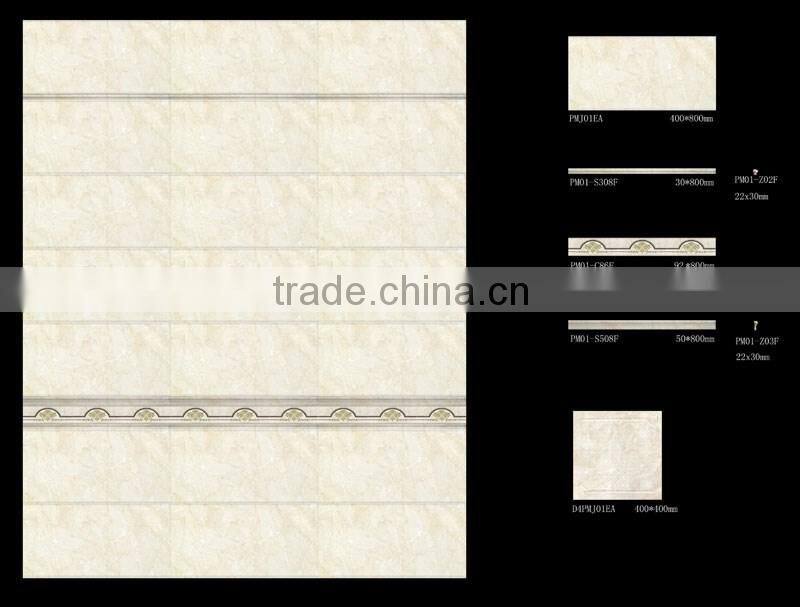 400x800mm bathroom ceramic tile, marble look interior, floor wall tiles ceramic