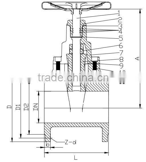 Ductile Iron DIN3352 F4 DN100(4 inch) Gate Valve PN10/PN16