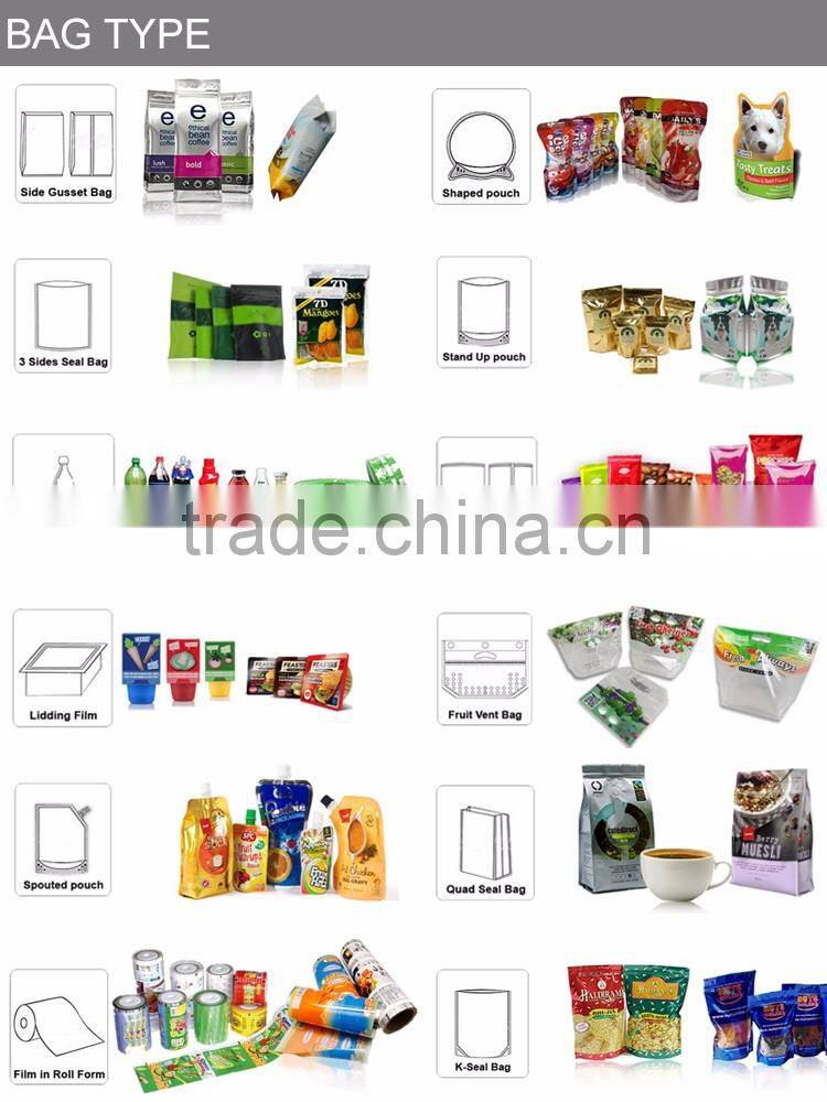 Stand up dog/cat/fish animal feed packaging bag plastic pet food bag with ziplock