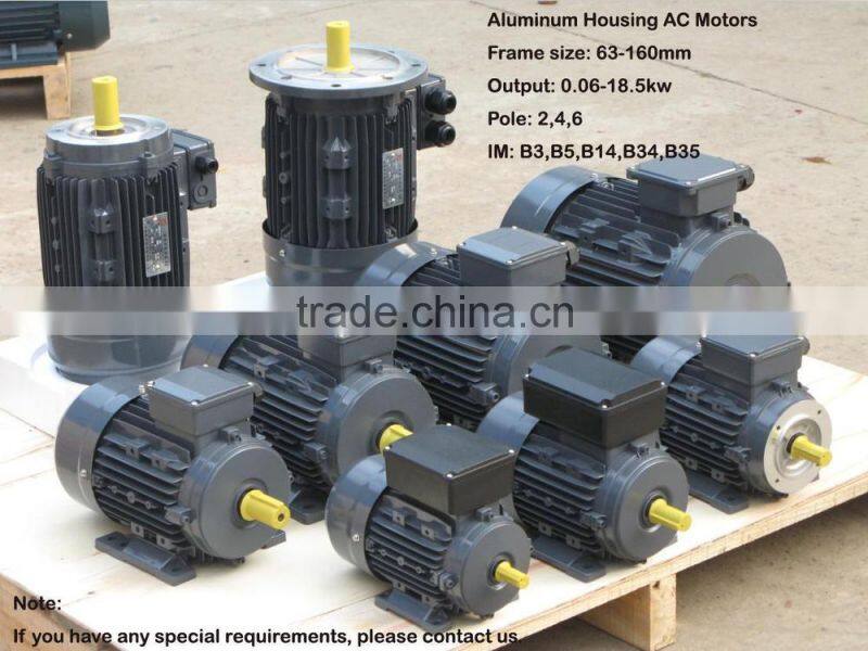 0.09kw-11kw MS three phase aluminum casing AC motors ac synchronous motor prices