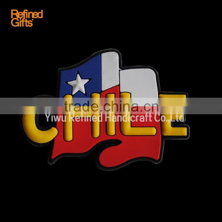 Variety Chile flag PVC Rubber Soft 3D Fridge Magnets OEM Menufacture ECO-friendly