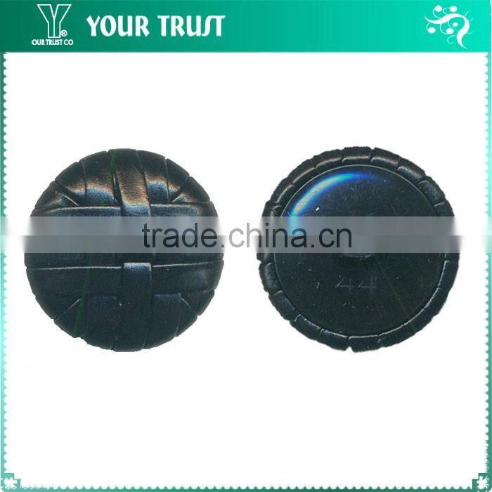 Blue Indigo Glass Bead Brown Bead Covered Technics Shank Shirt Cover Button