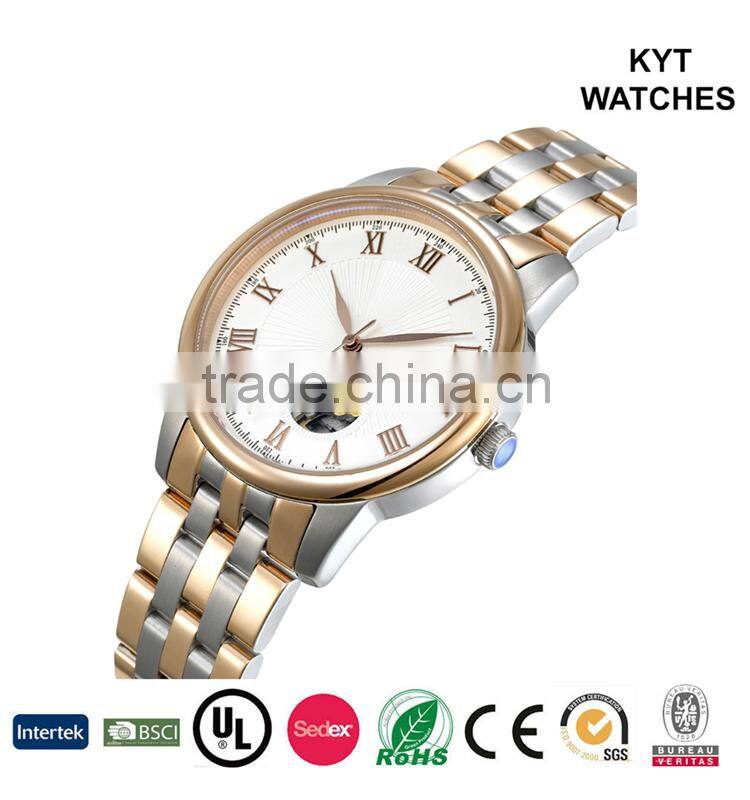 KYT quality japan movt stainless steel exquisite basic men's wrist automatic mechanical watch
