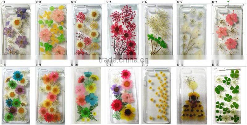 Wholesale factory price Dry pressed flower case natural fresh real flower designed phone case for smartphone
