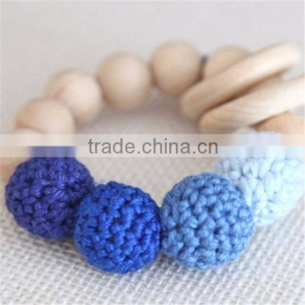 Organic baby cotton yarn Natural teething beads
