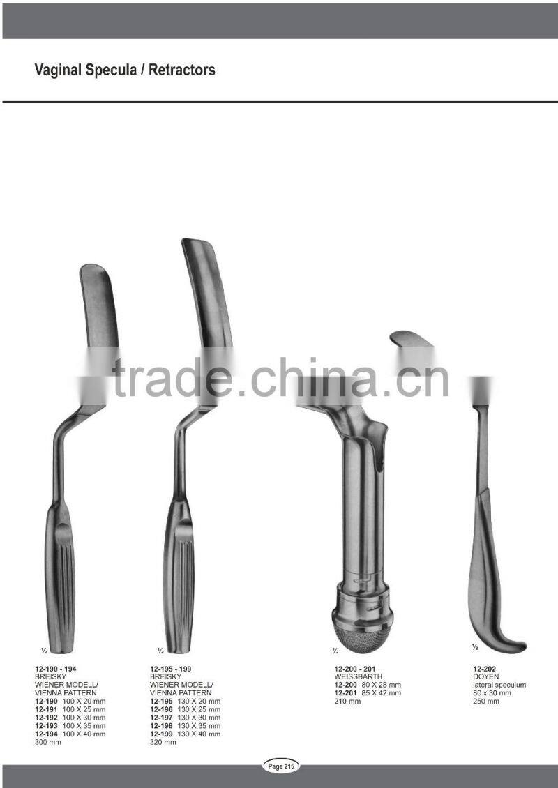 Surgical Medical Vaginal WEISSBARTH DOYEN lateral Speculum and Retractors Gynecology Instruments