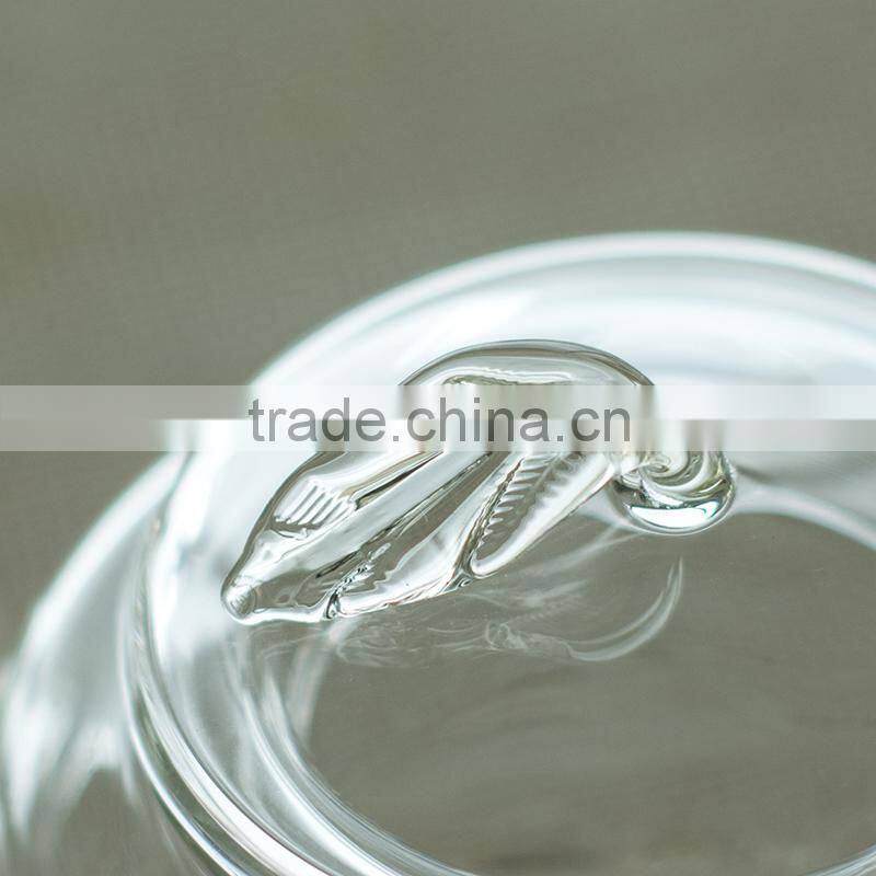 Bamboo shaped Heat- Resisting Borosilicate Glass Teapot with leaf lid+ 4 Double wall tea cups