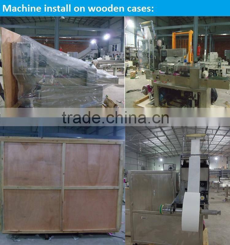 Automatic 230 bags/min back side seal single cleaning wet wipes packing machine for airline