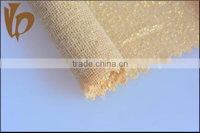 Bright Shiny Linen Cotton Metallic Fabric