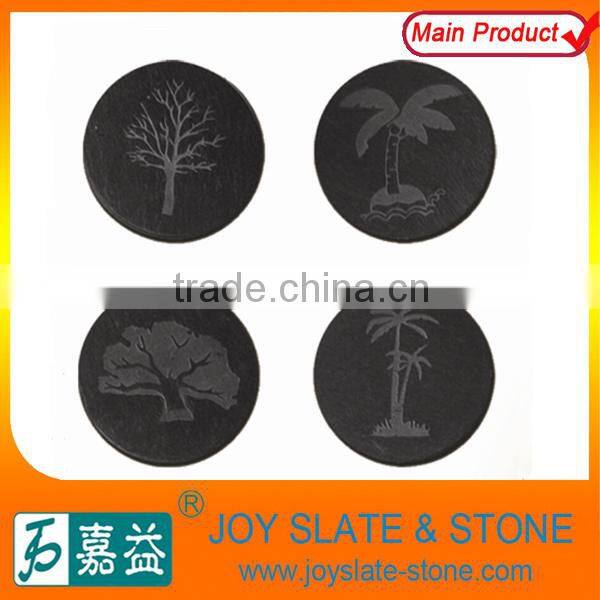 Chinese zodiac coasters round slate table decorative mats