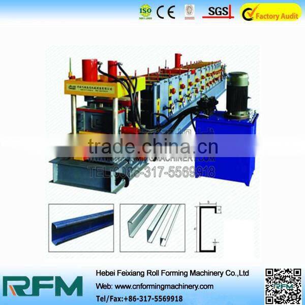 c&u telescopic channel manufacturing machine CZ purlin roll forming machine