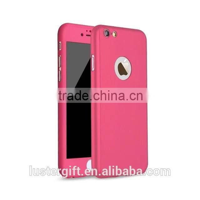 360 degree whole protective phone case with tempered glass screen protector for iPhone
