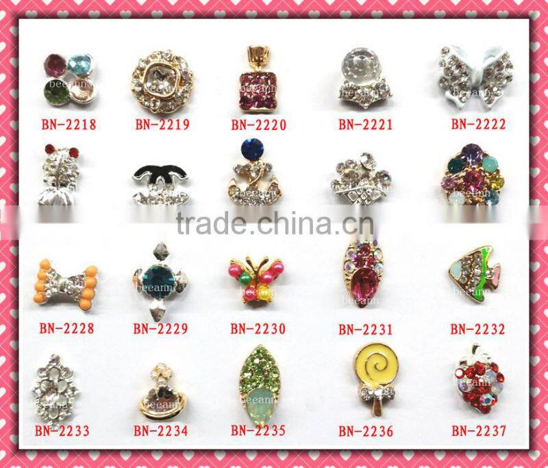 2015 crystal 3d finger nail art jewelry