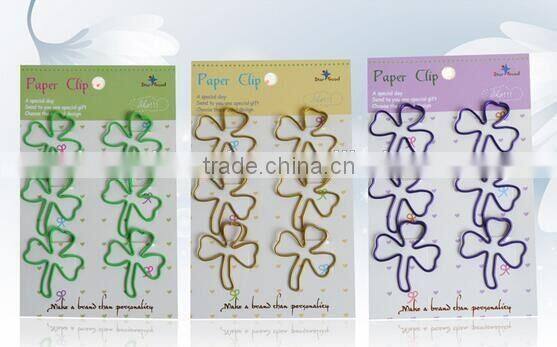 Cheap high quality metal clover book mark