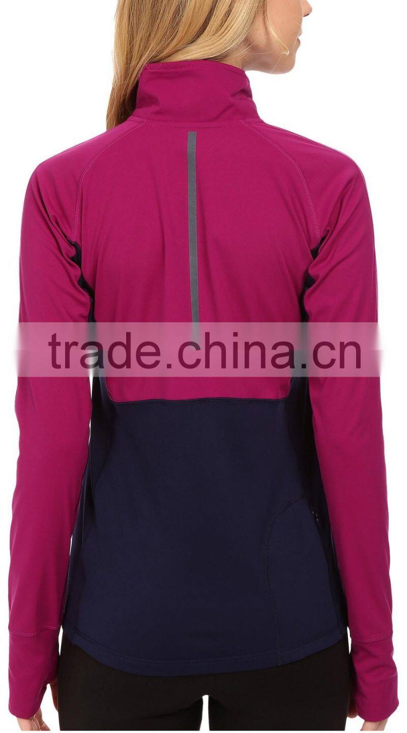 Ramax Custom Women Stand Collar Half Zip Pullover Running Jacket