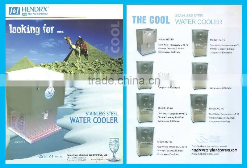 Stainless Steel Water Cooler with temperature less than 10 degree centigrade