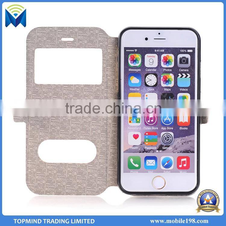 Hot Sale Mobile Phone Case Kickstand Flip Leather Case for Samsung Galaxy S6 Edge Plus