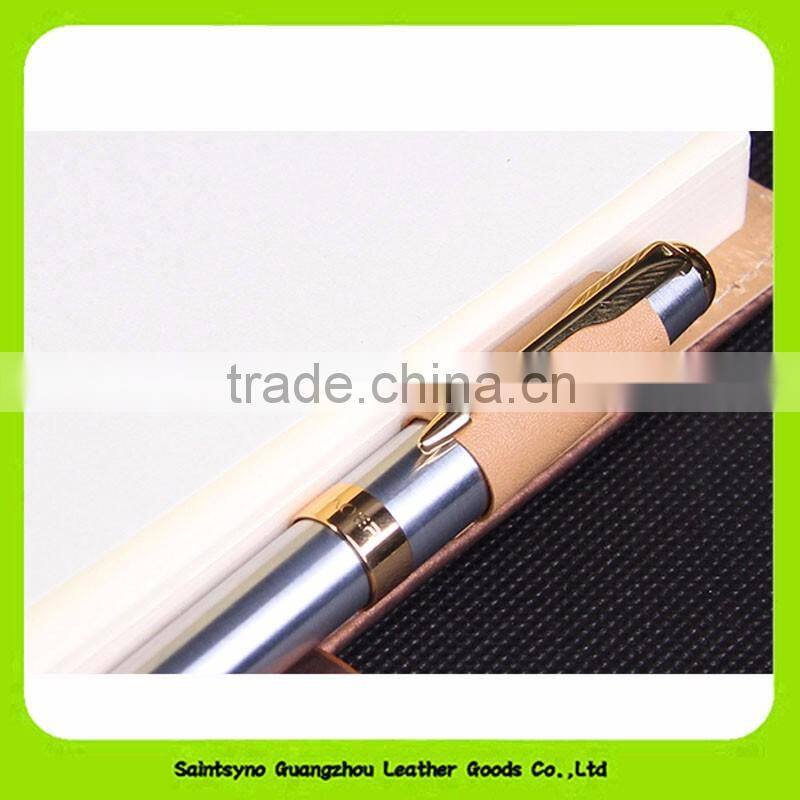 16032 Branded High End Cowhide stationery gift set leather for Christmas