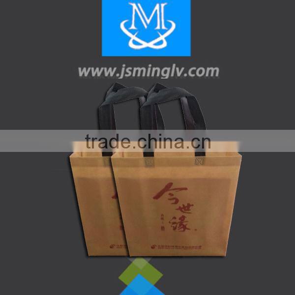 2016 top sale non woven promotion wine shopping bag