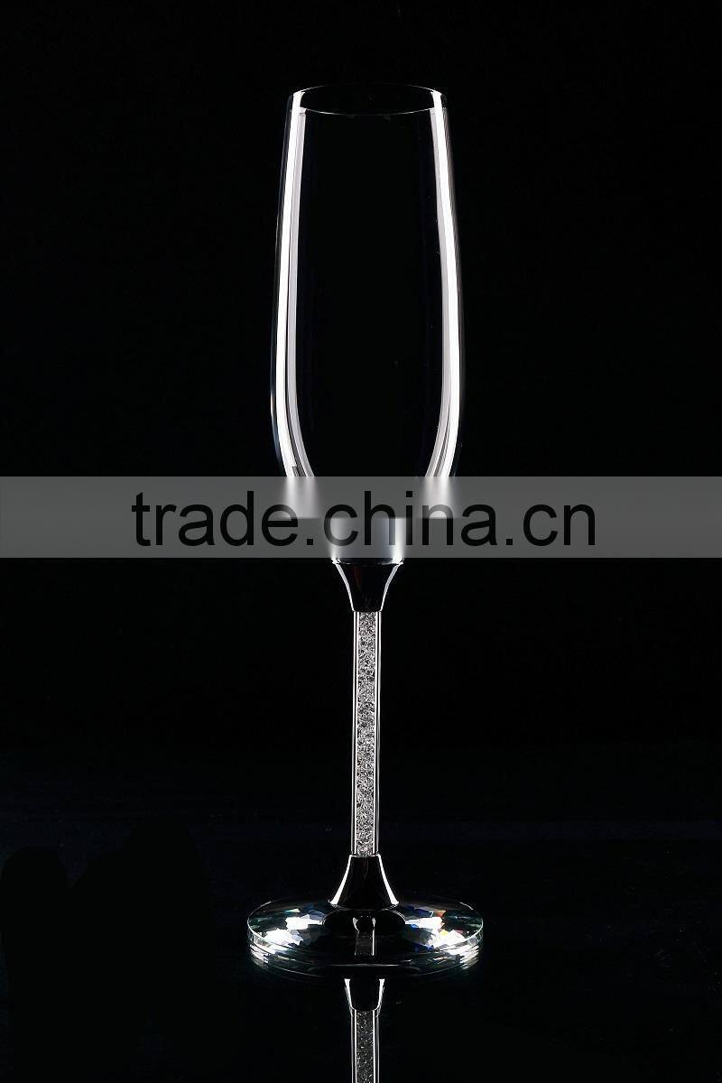 2015 new design lead free clear crsytal 250ml champagne glass/ champagne glasses/champagne wien glass