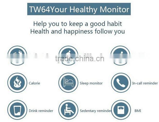 Healthy wristband TW64 bluetooth smart Fitness bracelet watch,with receiving calls smart bracelet