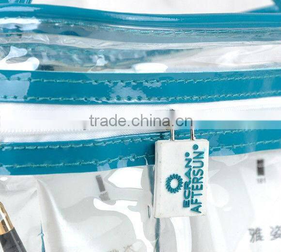Fashion design transparent pvc cosmetic bag with zipper