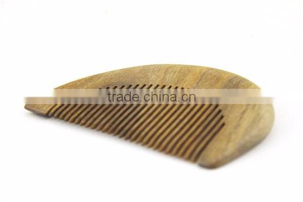 Round shape wooden beard hair comb