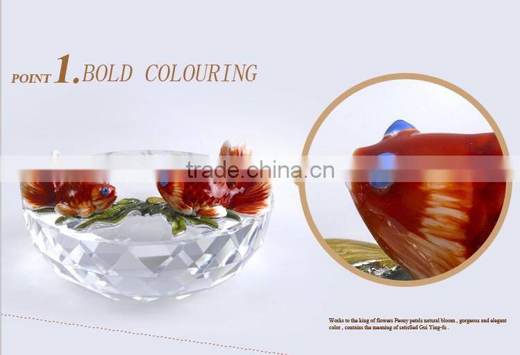 RORO Flourishing Luck craft home decorative crystal ashtray metal and pewter craft