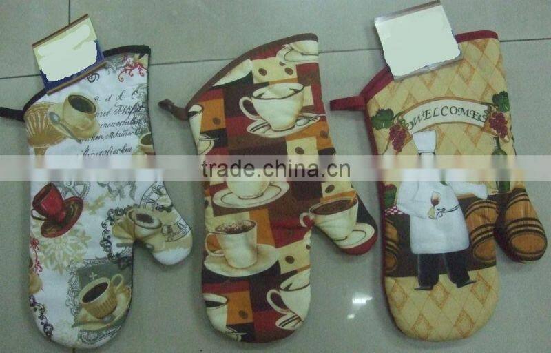 walmart design pot holder set American oven mitten single coffee design insulated hot pot set