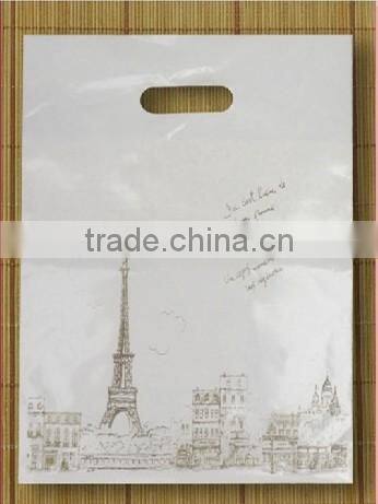 Customized logo plastic clothes bags with handle