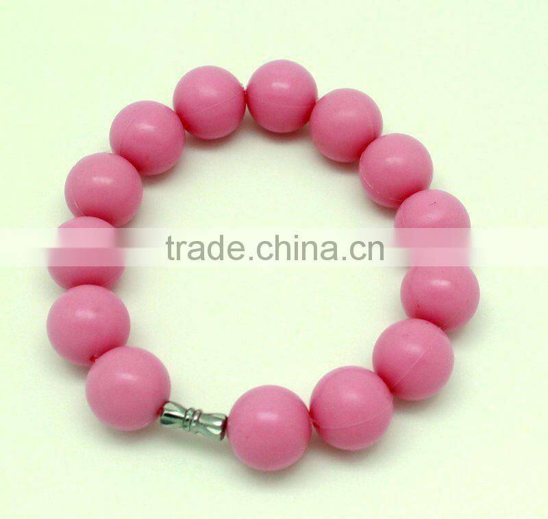 fashion colorful silicone baby chewing bead bracelet